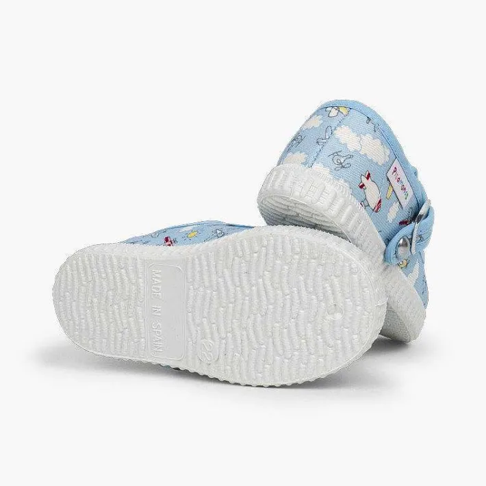 Zapatillas<Pisamonas Pepito Lona Estampado Cierre Boton
