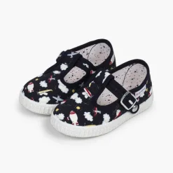 Zapatillas<Pisamonas Pepito Lona Estampado Cierre Boton