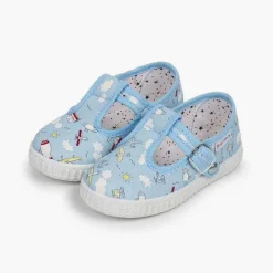 Zapatillas<Pisamonas Pepito Lona Estampado Cierre Boton