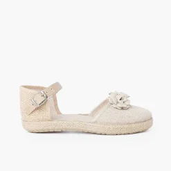 Sandalias<Pisamonas Sandalia Alpargata Niña Flores Correa Piel