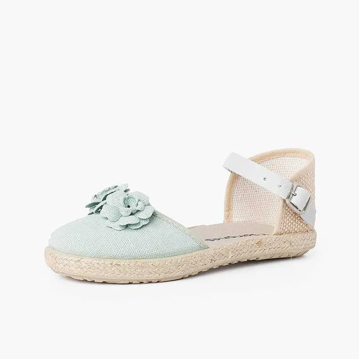 Sandalias<Pisamonas Sandalia Alpargata Niña Flores Correa Piel