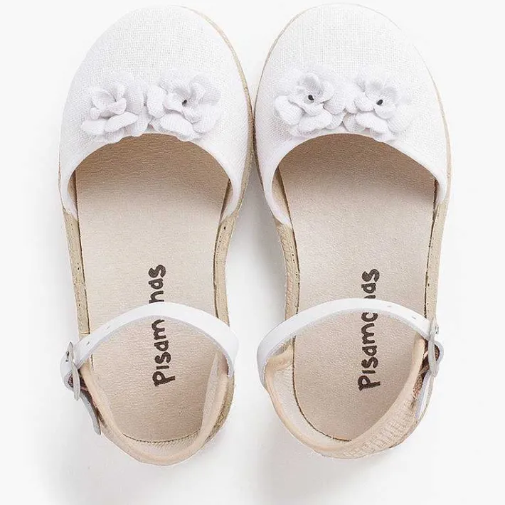 Sandalias<Pisamonas Sandalia Alpargata Niña Flores Correa Piel