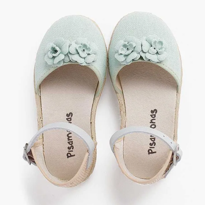 Sandalias<Pisamonas Sandalia Alpargata Niña Flores Correa Piel