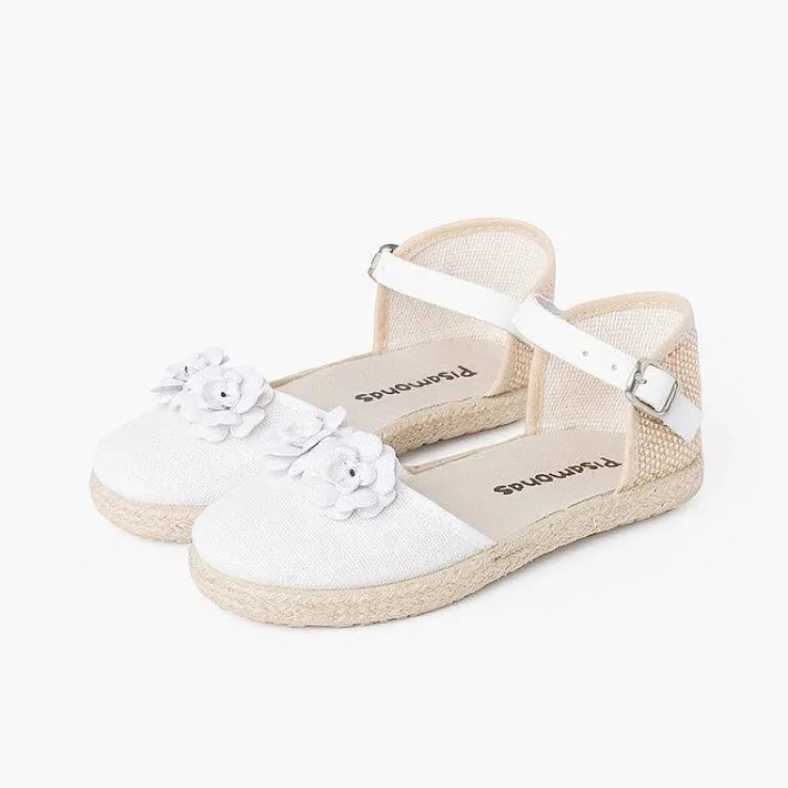 Sandalias<Pisamonas Sandalia Alpargata Niña Flores Correa Piel