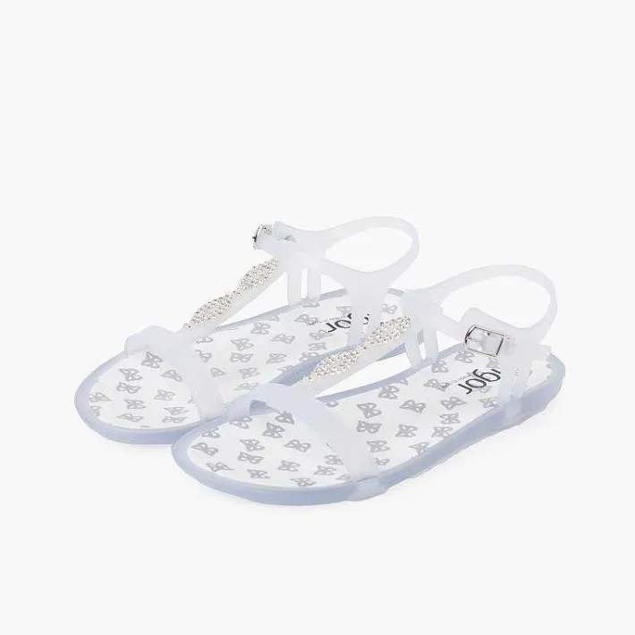 Cangrejeras Y Chanclas<Pisamonas Sandalia Chancla Tricia Tira Brillos Color Blanco