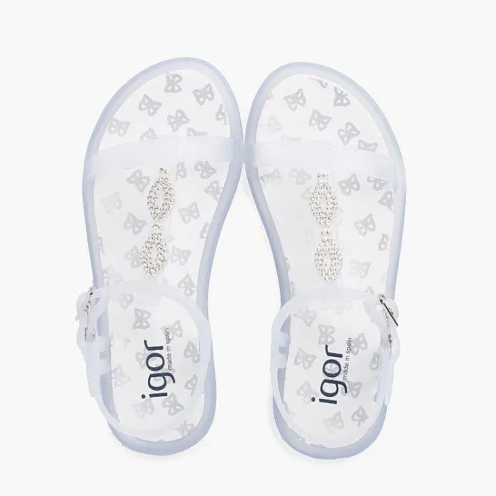 Cangrejeras Y Chanclas<Pisamonas Sandalia Chancla Tricia Tira Brillos Color Blanco
