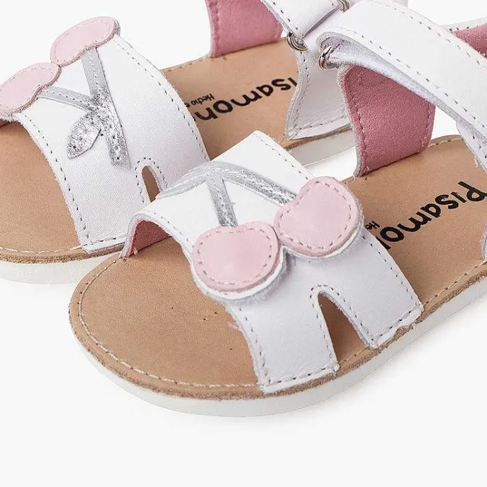 Sandalias<Pisamonas Sandalia Niña Dibujo Cerezas Tira Adherente Color Blanco