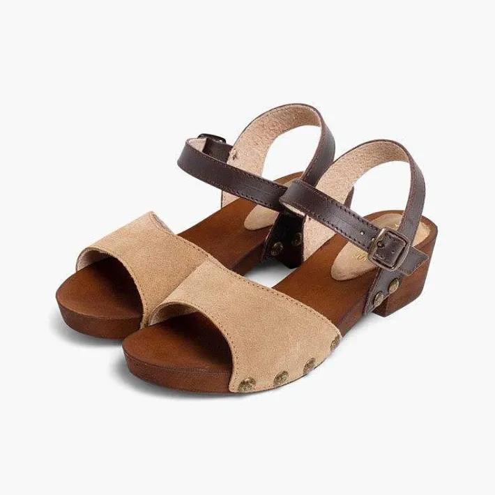 Sandalias<Pisamonas Sandalia Niña Y Mujer Serraje Suela Tipo Madera