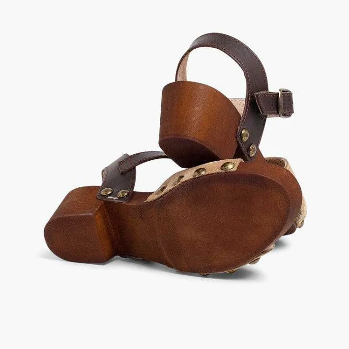 Sandalias<Pisamonas Sandalia Niña Y Mujer Serraje Suela Tipo Madera