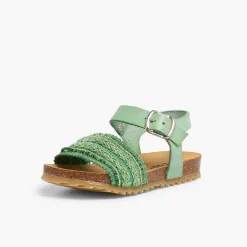 Sandalias<Pisamonas Sandalias Bio Niña Piel Y Cinta Tejido