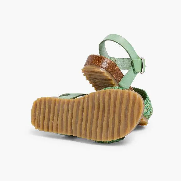 Sandalias<Pisamonas Sandalias Bio Niña Piel Y Cinta Tejido