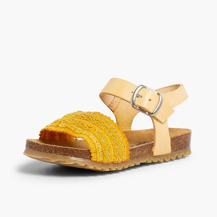 Sandalias<Pisamonas Sandalias Bio Niña Piel Y Cinta Tejido