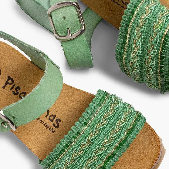 Sandalias<Pisamonas Sandalias Bio Niña Piel Y Cinta Tejido