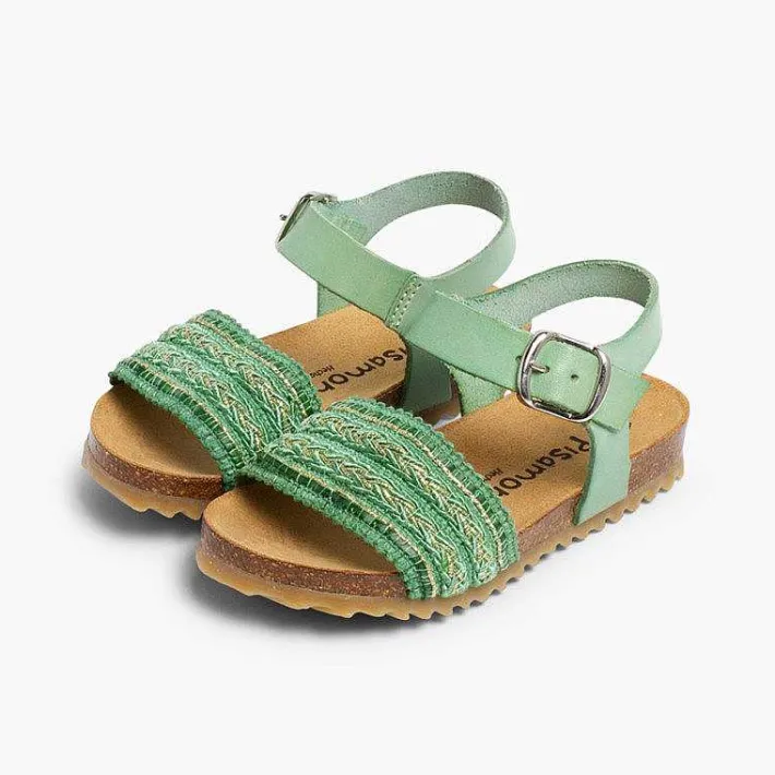 Sandalias<Pisamonas Sandalias Bio Niña Piel Y Cinta Tejido