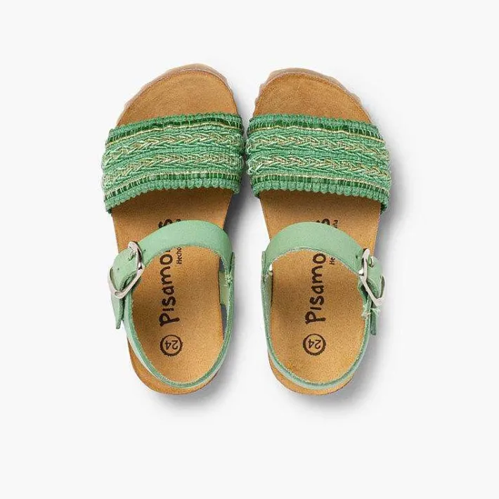 Sandalias<Pisamonas Sandalias Bio Niña Piel Y Cinta Tejido