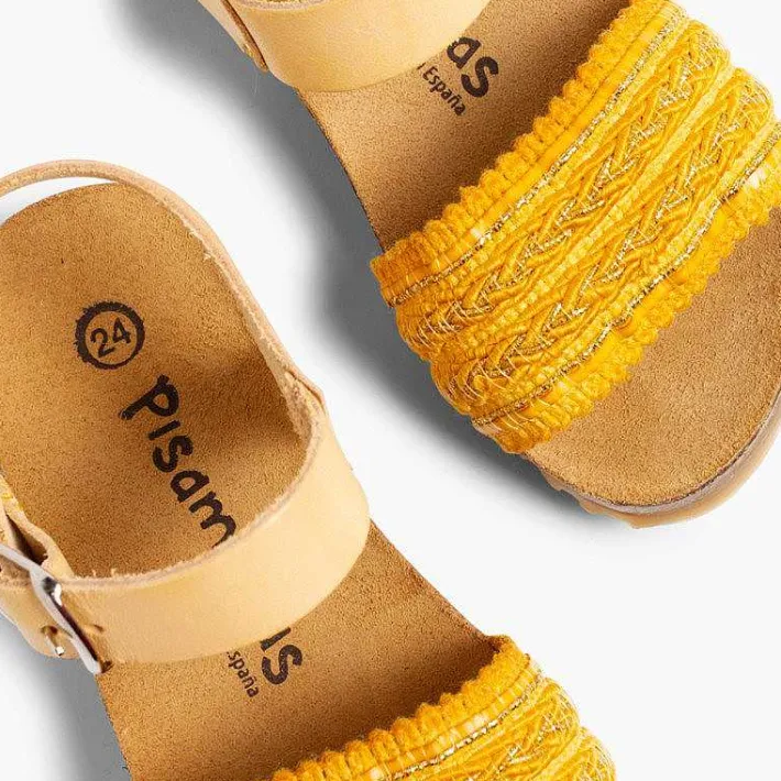Sandalias<Pisamonas Sandalias Bio Niña Piel Y Cinta Tejido
