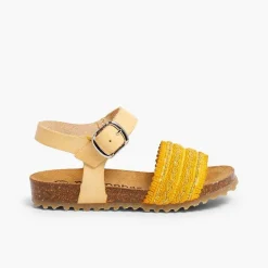 Sandalias<Pisamonas Sandalias Bio Niña Piel Y Cinta Tejido