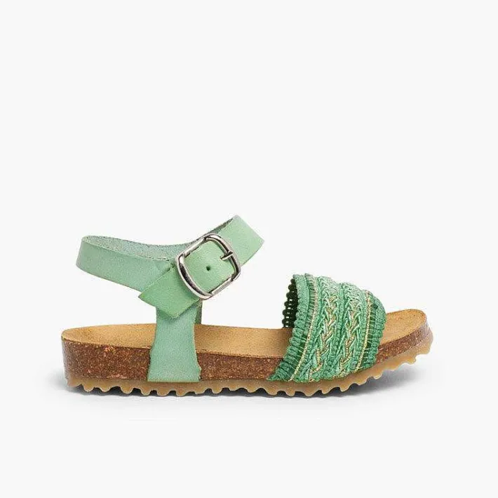 Sandalias<Pisamonas Sandalias Bio Niña Piel Y Cinta Tejido
