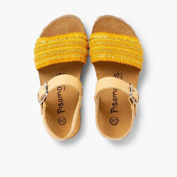 Sandalias<Pisamonas Sandalias Bio Niña Piel Y Cinta Tejido