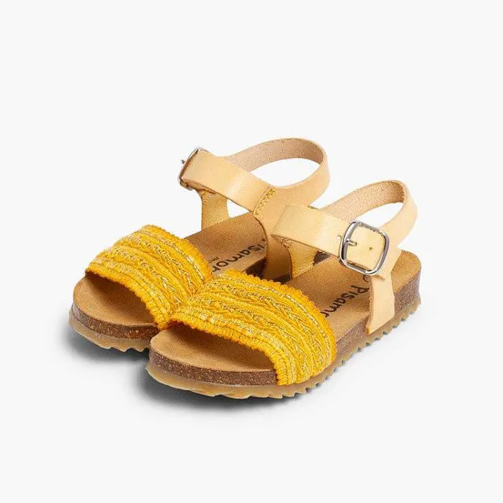 Sandalias<Pisamonas Sandalias Bio Niña Piel Y Cinta Tejido