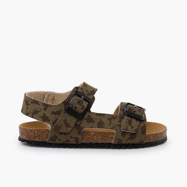 Sandalias<Pisamonas Sandalias Bio Unisex Hebillas Dinosaurios Color Kaki