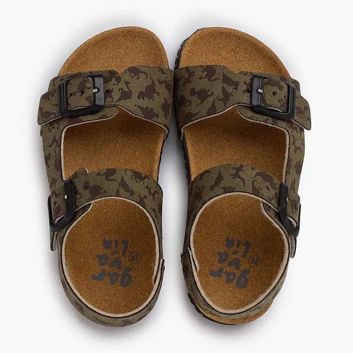 Sandalias<Pisamonas Sandalias Bio Unisex Hebillas Dinosaurios Color Kaki