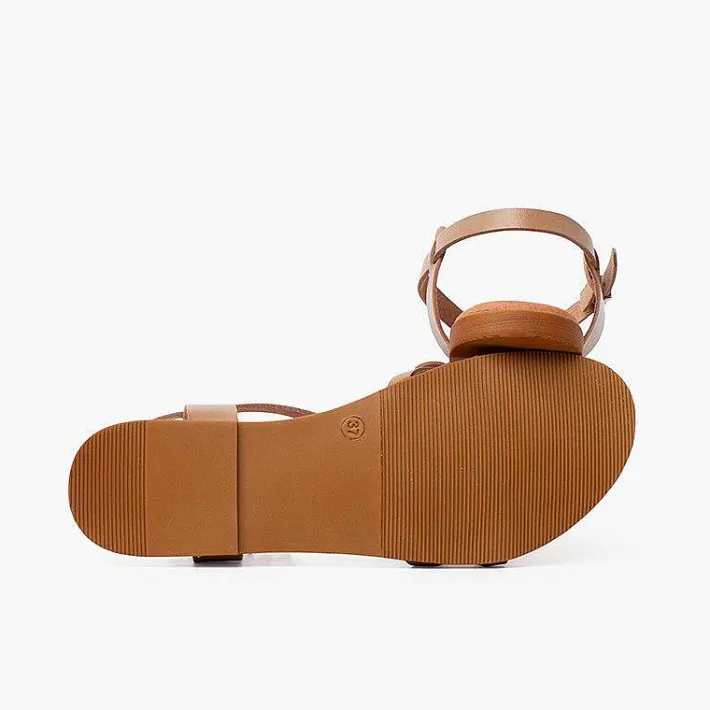 Sandalias<Pisamonas Sandalias Mujer Dedo Piel Tiras Cruzadas