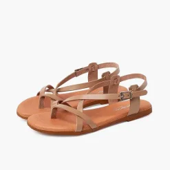 Sandalias<Pisamonas Sandalias Mujer Dedo Piel Tiras Cruzadas
