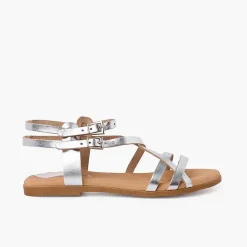 Sandalias<Pisamonas Sandalias Mujer Metalizadas Piel Con Pulsera