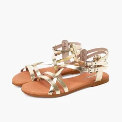 Sandalias<Pisamonas Sandalias Mujer Metalizadas Piel Con Pulsera