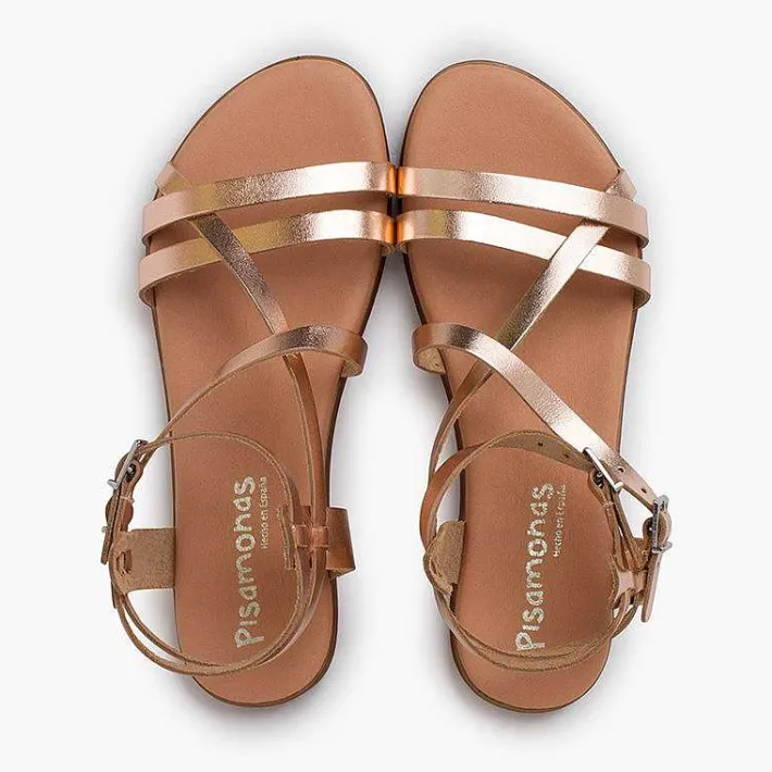 Sandalias<Pisamonas Sandalias Mujer Metalizadas Piel Con Pulsera