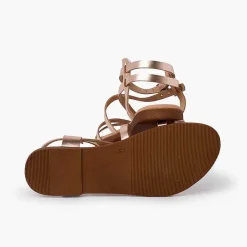 Sandalias<Pisamonas Sandalias Mujer Metalizadas Piel Con Pulsera