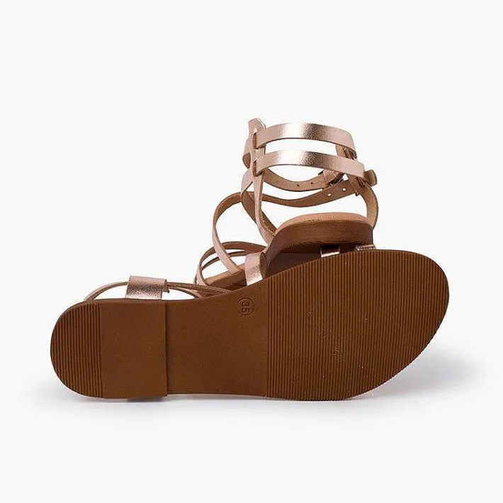 Sandalias<Pisamonas Sandalias Mujer Metalizadas Piel Con Pulsera