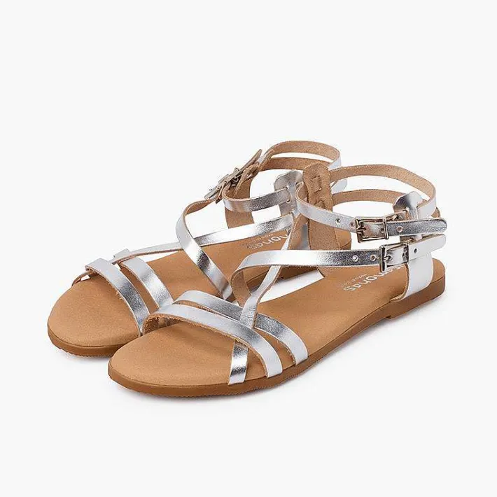 Sandalias<Pisamonas Sandalias Mujer Metalizadas Piel Con Pulsera