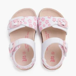 Sandalias<Pisamonas Sandalias Niña Con Flores, Doble Hebilla Y Suela Bio Color Blanco