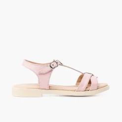 Sandalias<Pisamonas Sandalias Niña De Piel Suave Con Tira Central Trenzada