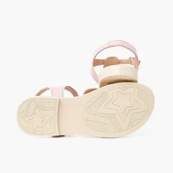 Sandalias<Pisamonas Sandalias Niña De Piel Suave Con Tira Central Trenzada