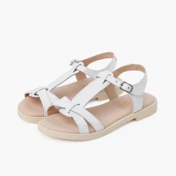 Sandalias<Pisamonas Sandalias Niña De Piel Suave Con Tira Central Trenzada
