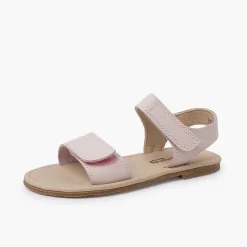 Sandalias<Pisamonas Sandalias Niña En Piel Con Tiras Adherentes
