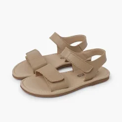 Sandalias<Pisamonas Sandalias Niña En Piel Con Tiras Adherentes