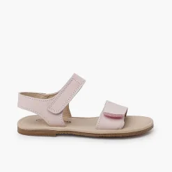 Sandalias<Pisamonas Sandalias Niña En Piel Con Tiras Adherentes