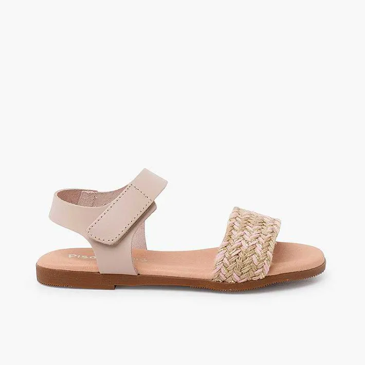 Sandalias<Pisamonas Sandalias Niña En Yute. Pala Con Tira Adherente