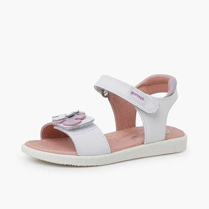 Sandalias<Pisamonas Sandalias Niña Hojas Cierre Adherente Color Blanco