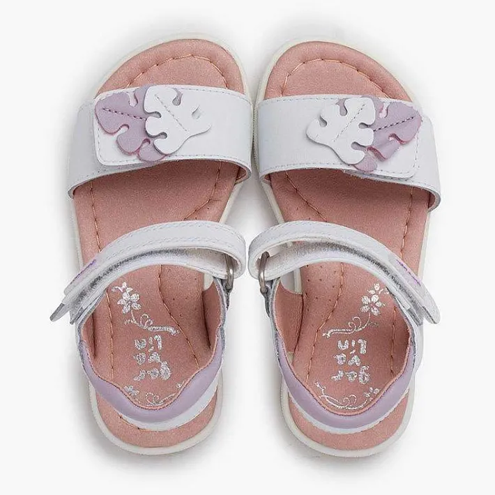 Sandalias<Pisamonas Sandalias Niña Hojas Cierre Adherente Color Blanco