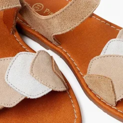 Sandalias<Pisamonas Sandalias Niña Multicolor De Serraje Con Cierre Adherente