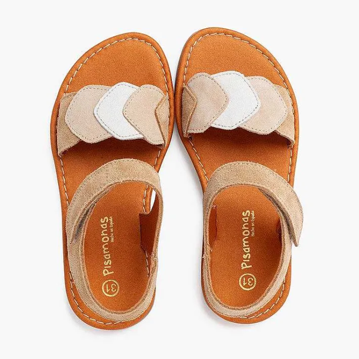 Sandalias<Pisamonas Sandalias Niña Multicolor De Serraje Con Cierre Adherente