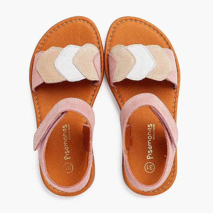 Sandalias<Pisamonas Sandalias Niña Multicolor De Serraje Con Cierre Adherente