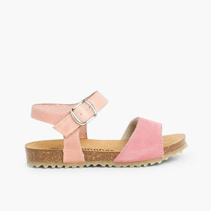 Sandalias<Pisamonas Sandalias Niña Napa Y Serraje Cierre Hebilla