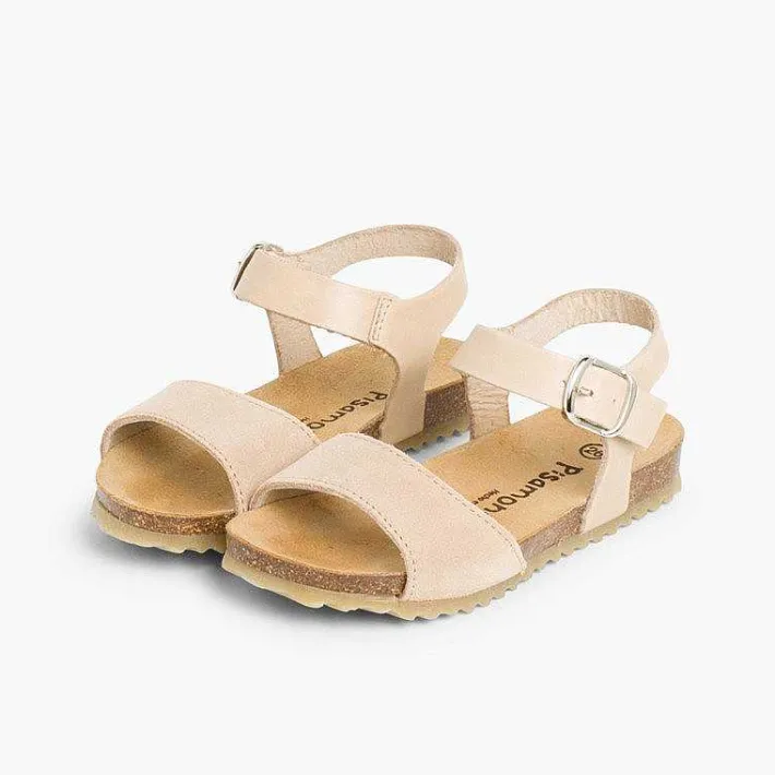 Sandalias<Pisamonas Sandalias Niña Napa Y Serraje Cierre Hebilla