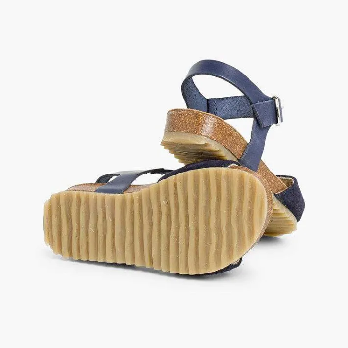 Sandalias<Pisamonas Sandalias Niña Napa Y Serraje Cierre Hebilla